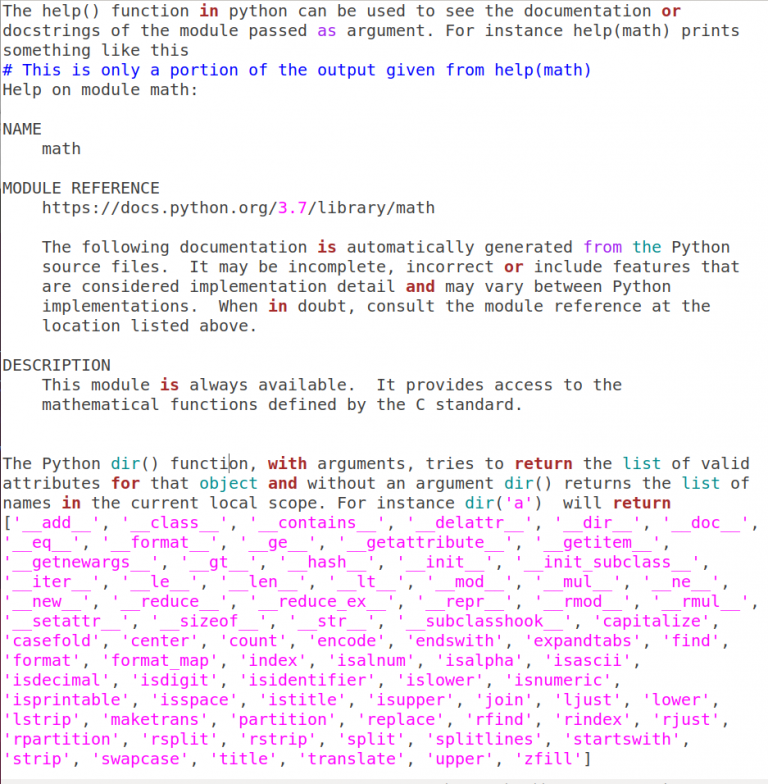 10. What is the usage of help( ) and dir( ) functions. - Pooja Bhatia ...